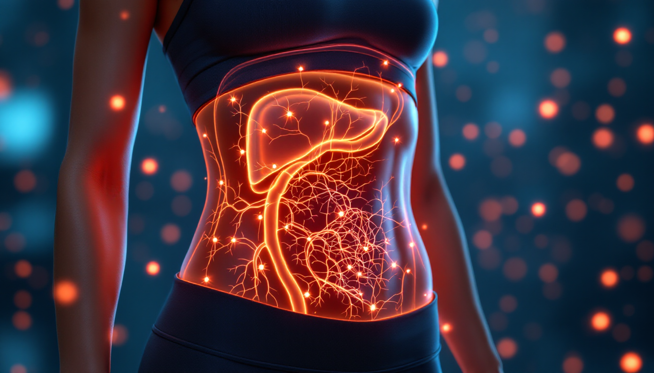 케토시스 원리와 간에서 생성되는 케톤 체를 시각화한 이미지