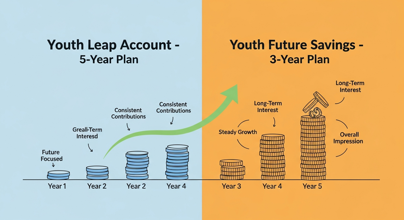 청년도약계좌와 청년미래적금의 핵심 차이점 요약 인포그래픽