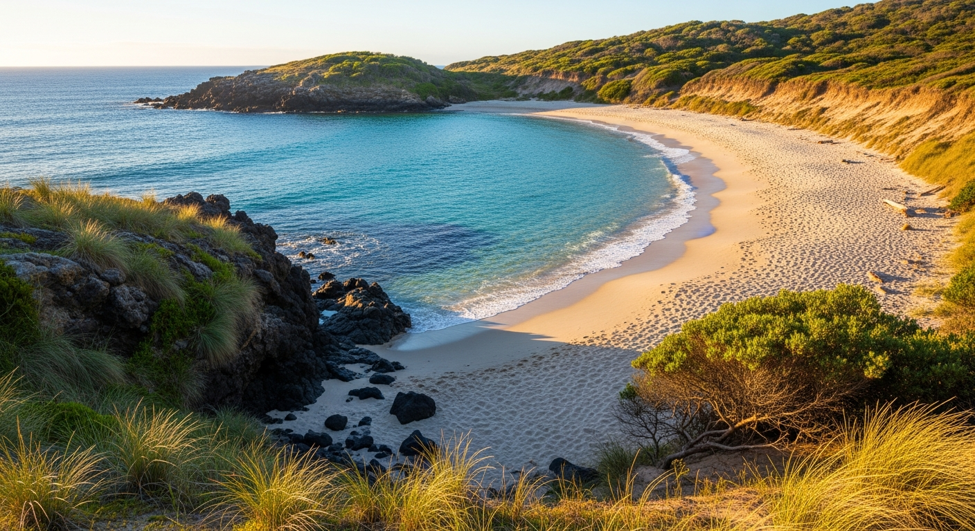 아름답고 조용한 청산도의 개인 해변 풍경