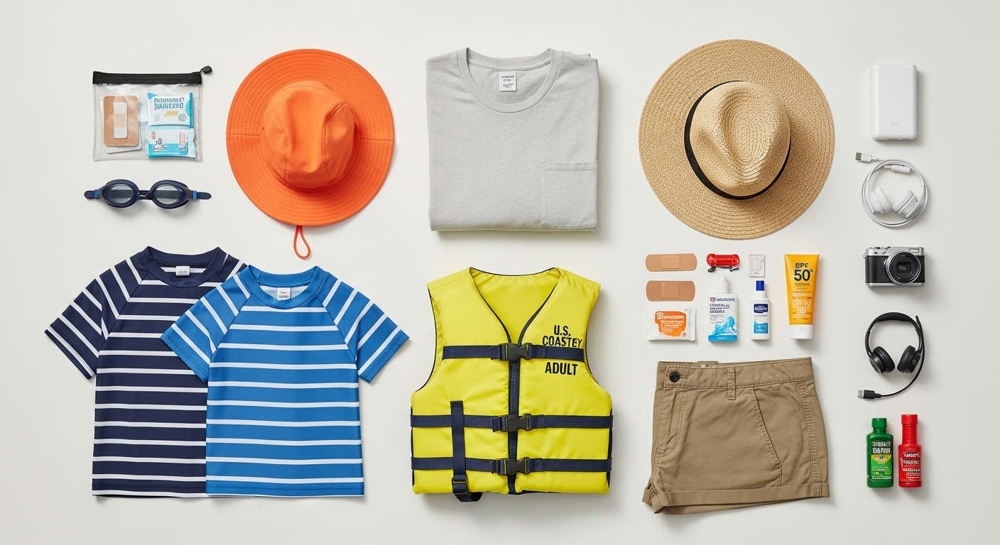 가족 여름 여행 준비물 체크리스트를 깔끔하게 보여주는 이미지