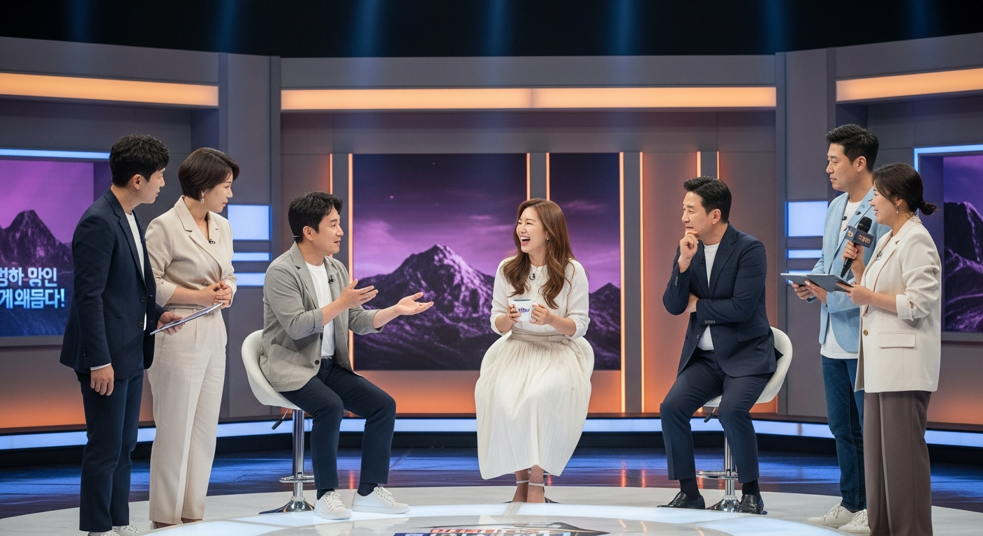 디즈니플러스 운명전쟁49 MC 6인의 방송 진행 모습