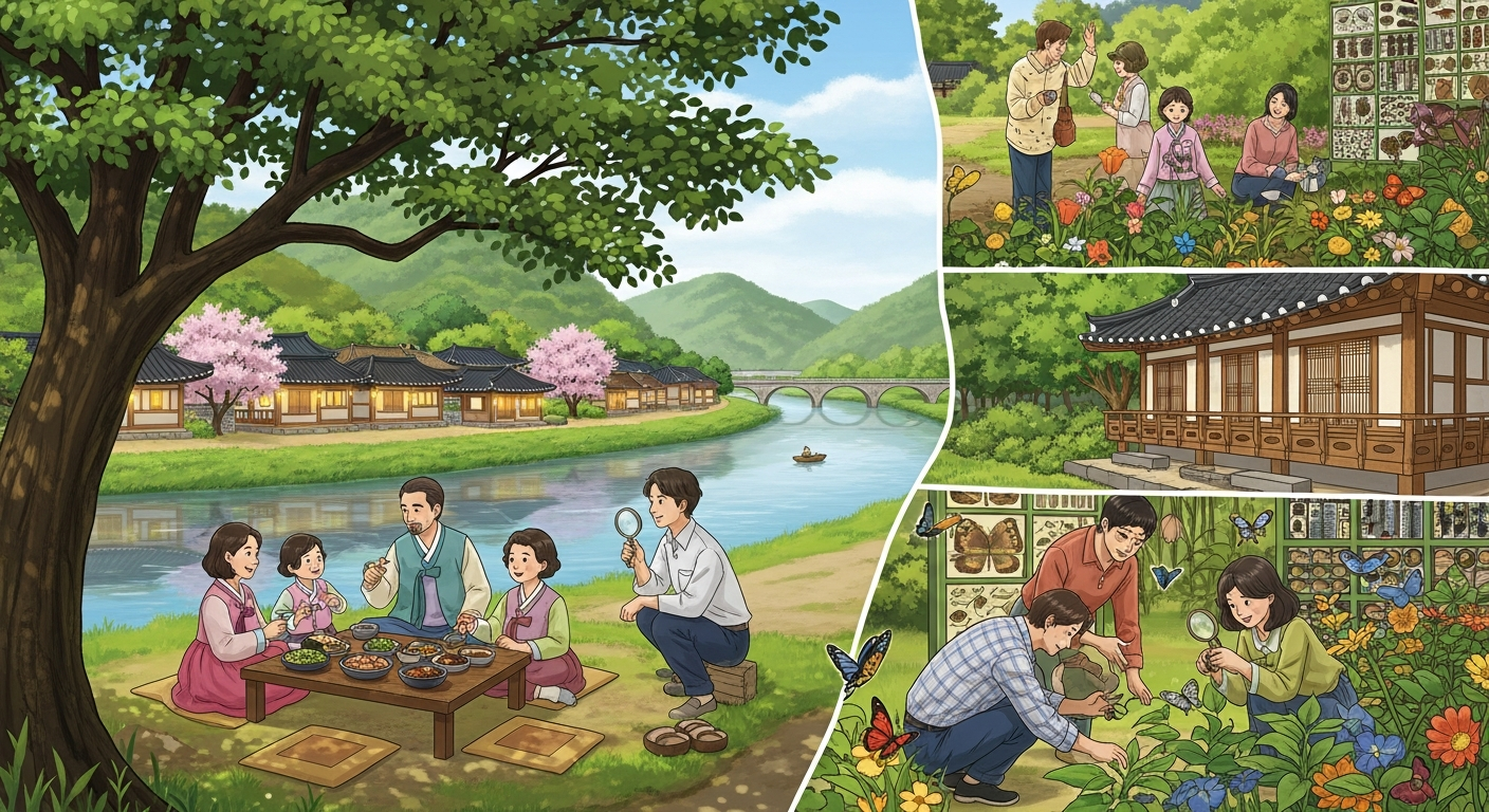 경북 예천의 한적하고 여유로운 여름 여행지 풍경, 회룡포 마을과 곤충생태원, 삼강주막의 정겨운 장면들