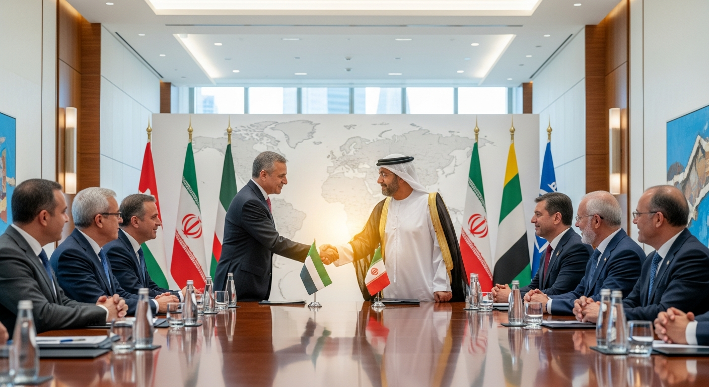 중동 화해 분위기를 보여주는 걸프 외교 회담 장면