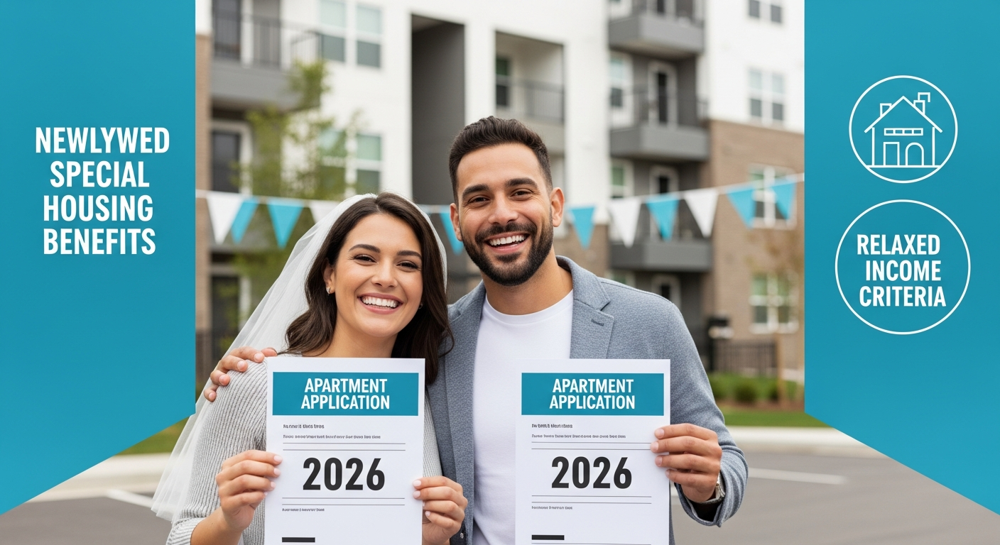 2026년 신혼부부 특별공급 청약 당첨 확률이 높아져 기뻐하는 부부 모습