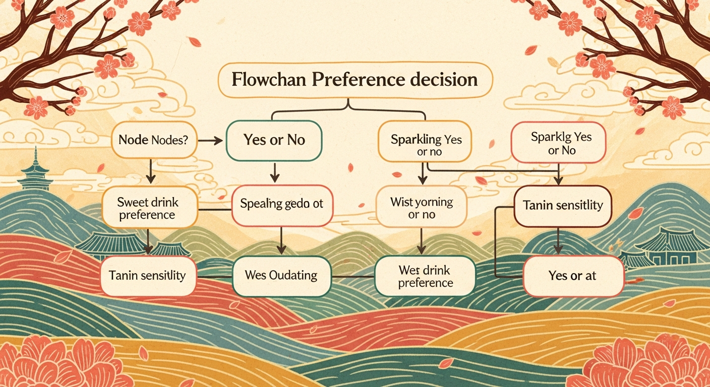 와인 취향 찾기 플로우차트 이미지