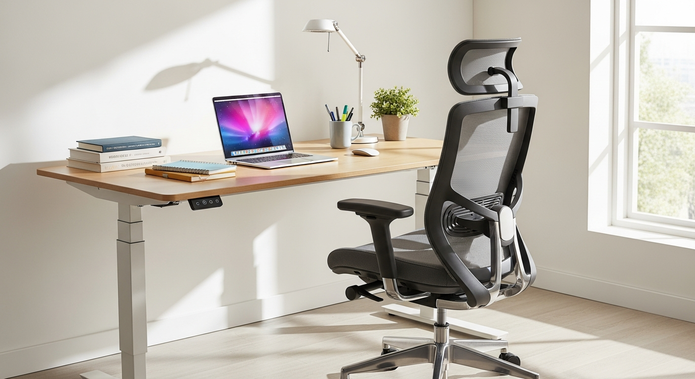 중고등학생을 위한 높이 조절이 가능한 인체공학적 공부방 책상과 의자