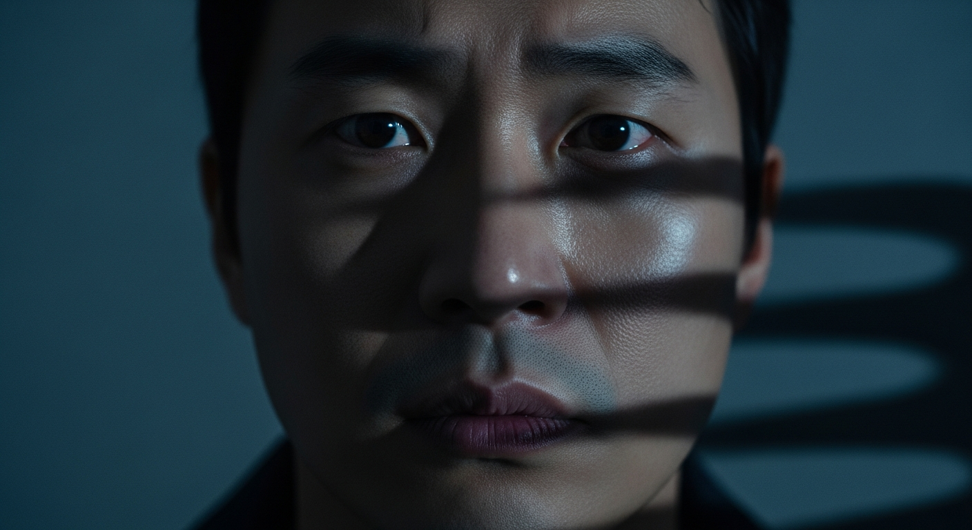 쫓기거나 추락하는 꿈의 스트레스 패턴과 심리적 의미를 나타내는 한국인 성인의 클로즈업 이미지