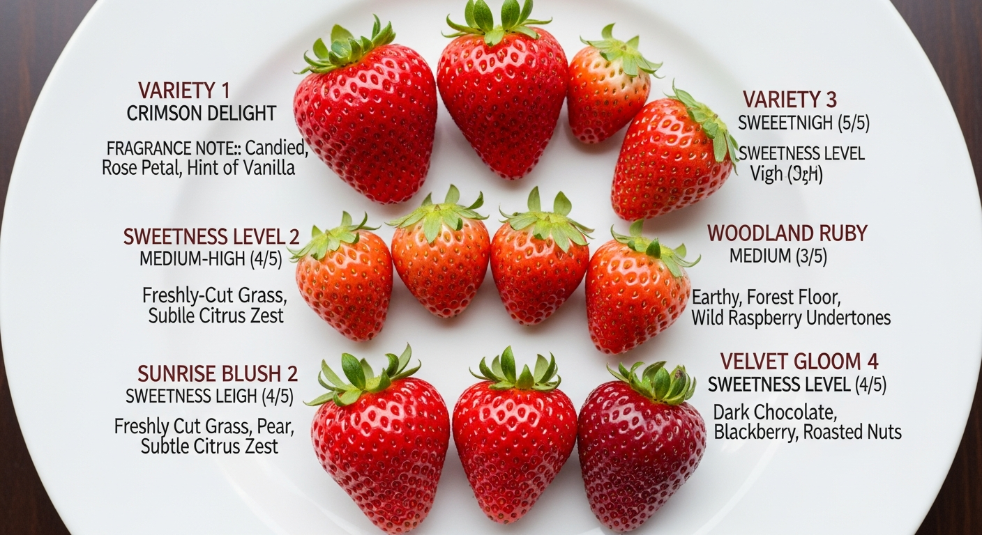 3월 딸기 주요 품종별 특징을 보여주는 딸기 클로즈업 사진