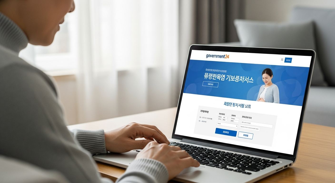 정부24 행복출산 원스톱 서비스로 온라인 출산 지원금 신청하는 모습
