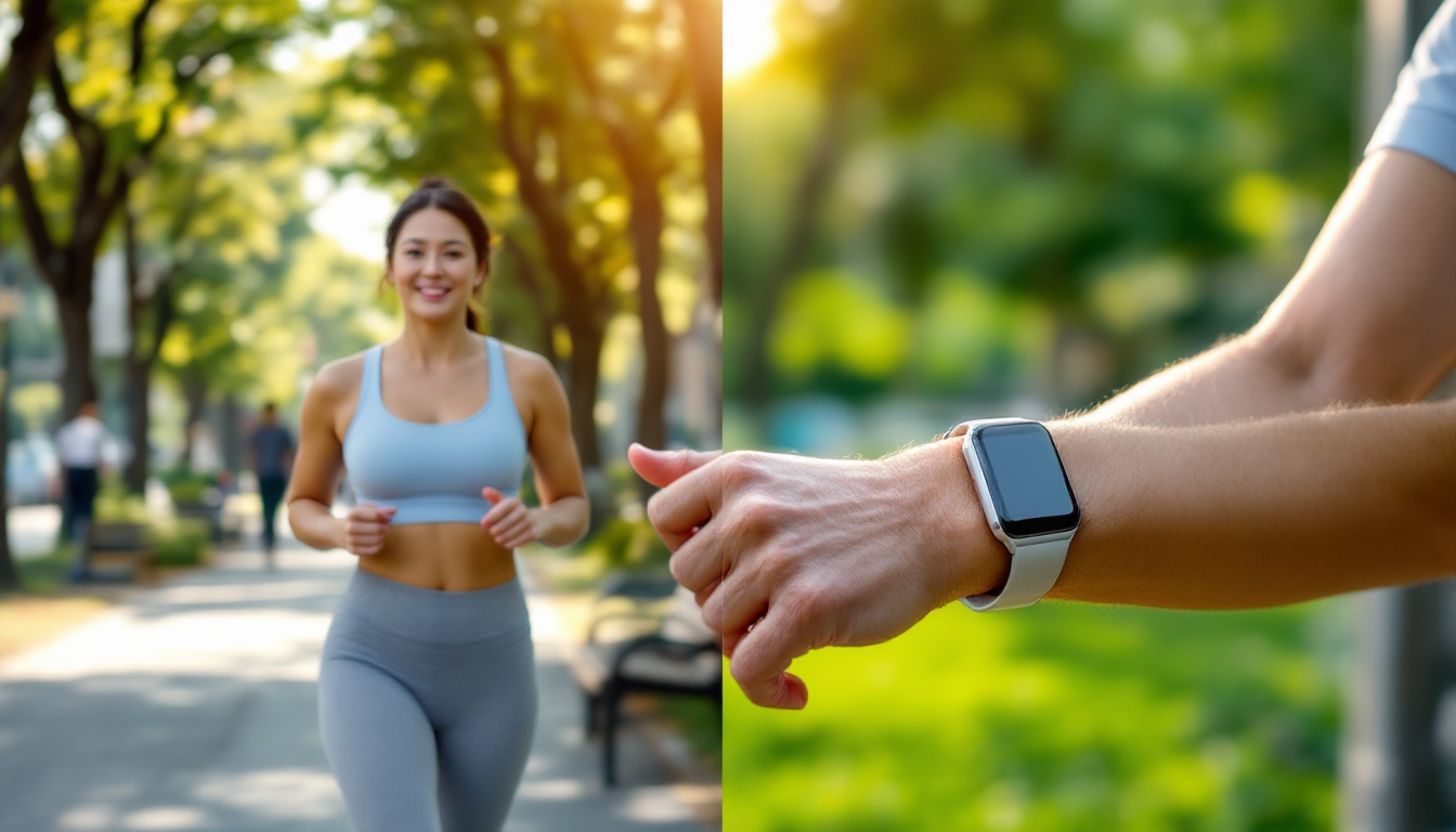 식후 산책과 집에서 근력운동하는 한국인들의 분할 장면