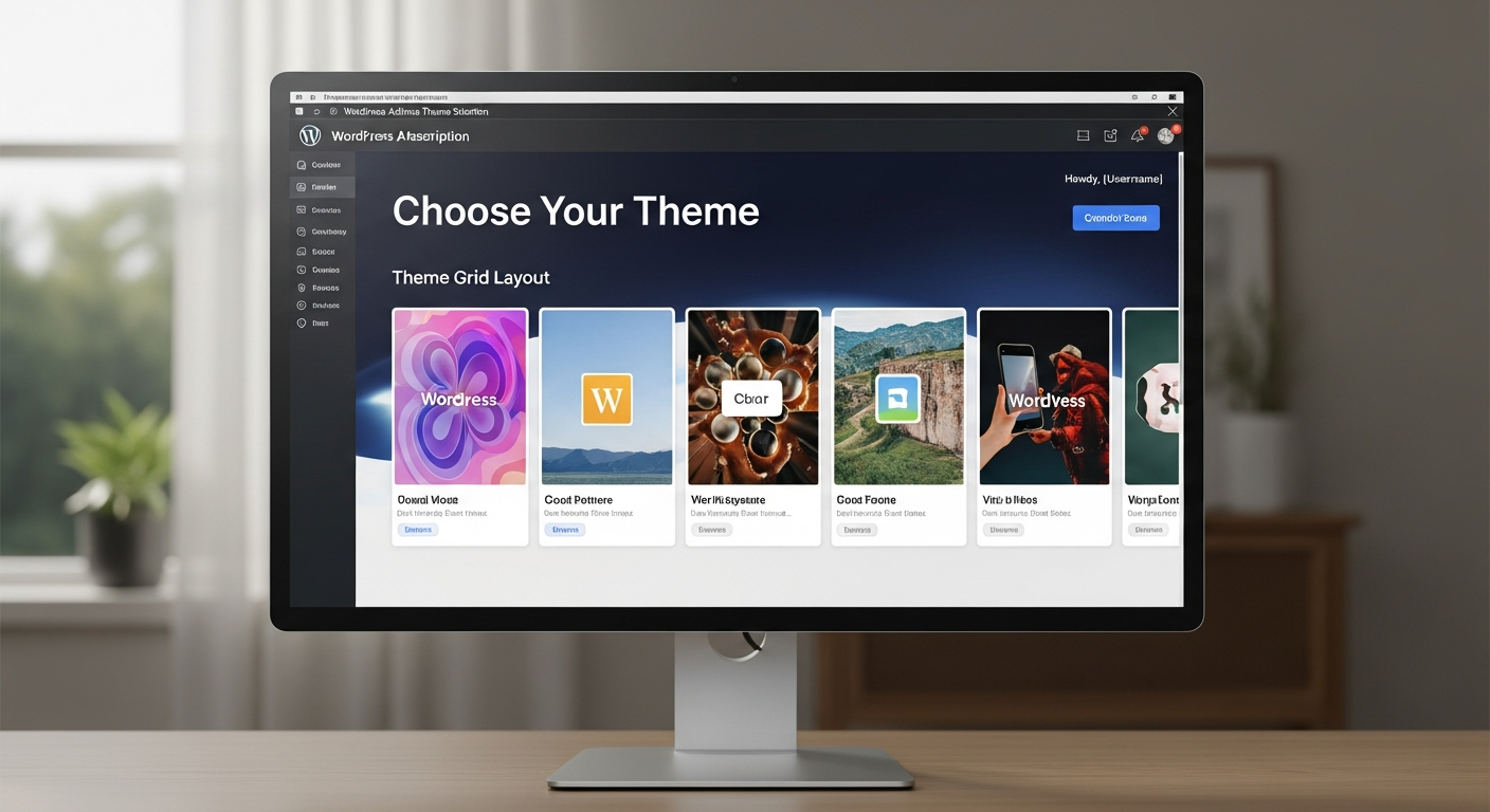 대표적인 2026년 워드프레스 추천 테마 5종을 보여주는 테마 선택 화면 이미지