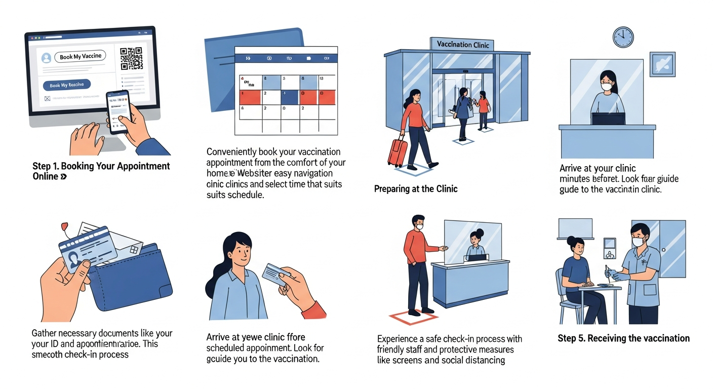 무료 백신 접종 신청부터 접종 과정까지 단계별 안내 이미지