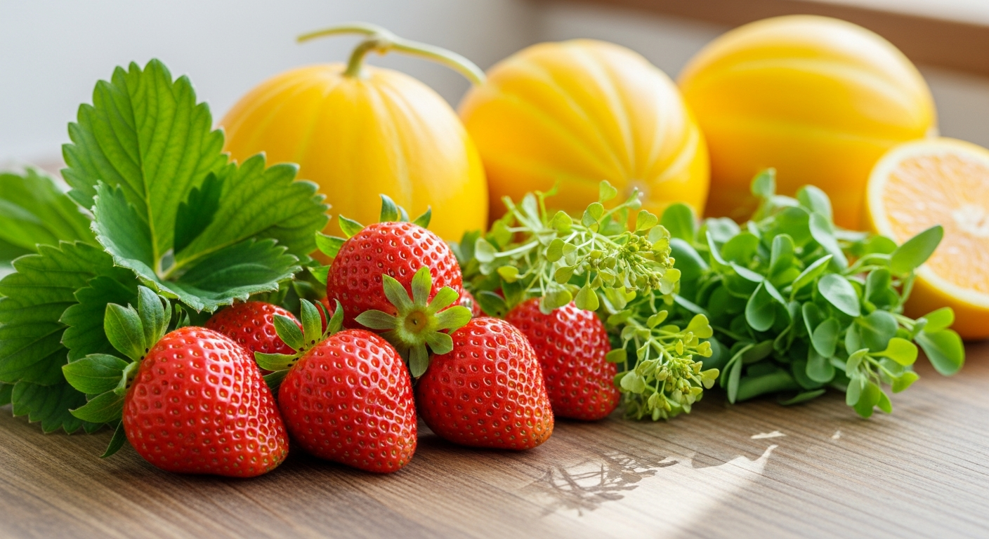 4월 제철 과일과 채소를 신선하게 담은 모습