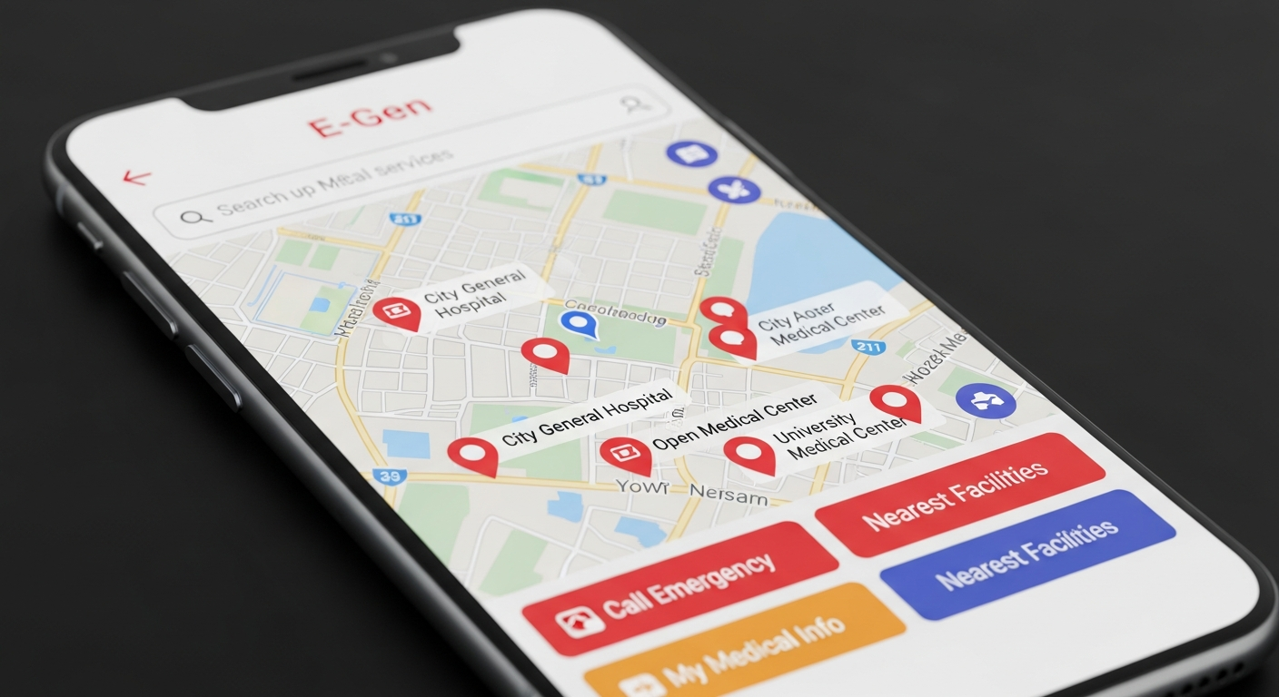 응급의료포털 E-Gen과 응급똑똑 앱을 보여주는 스마트폰 화면