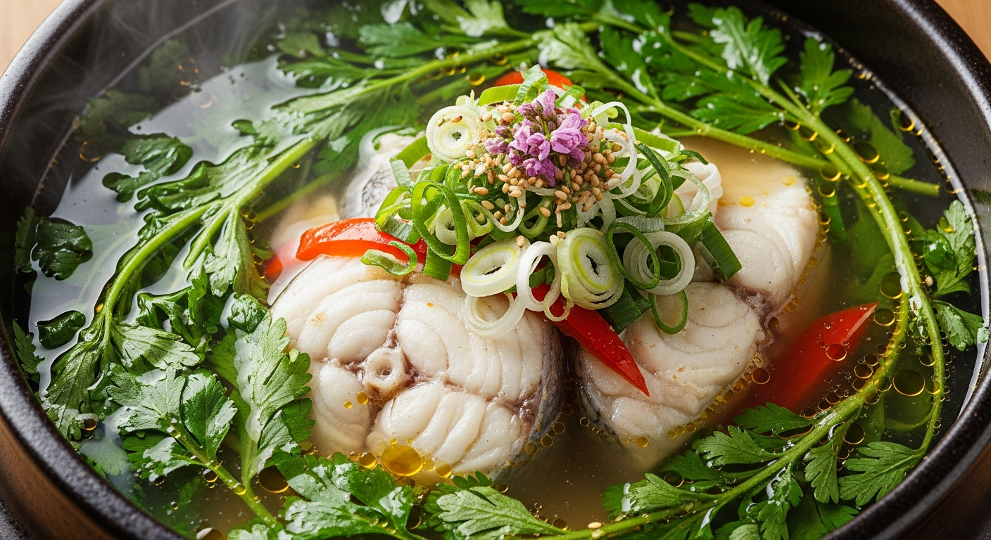 도다리와 쑥이 들어간 따뜻하고 깔끔한 봄 도다리쑥국 한 그릇